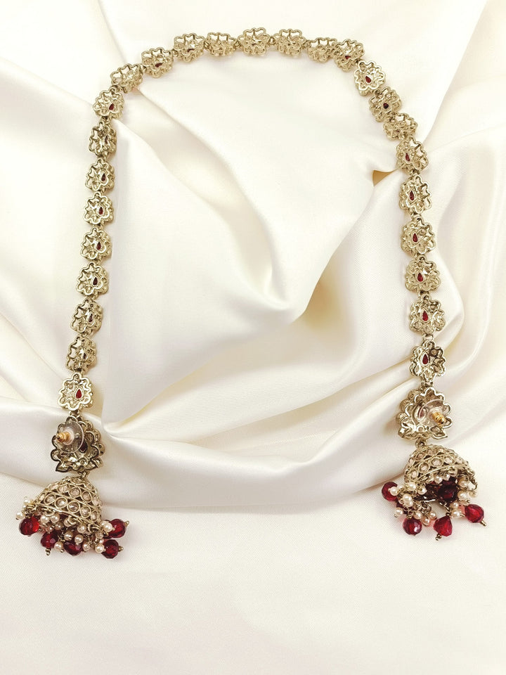 Paaro Ruby Polki Jhumki With Sheeshpatti