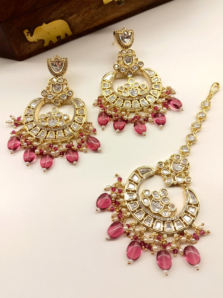 Zavanna Rose Pink Earrings With Teeka