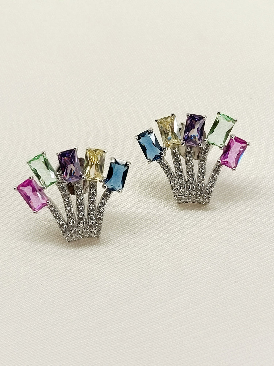 Jaytri Multi Colour 92.5 Silver Swarovski Stone Tops