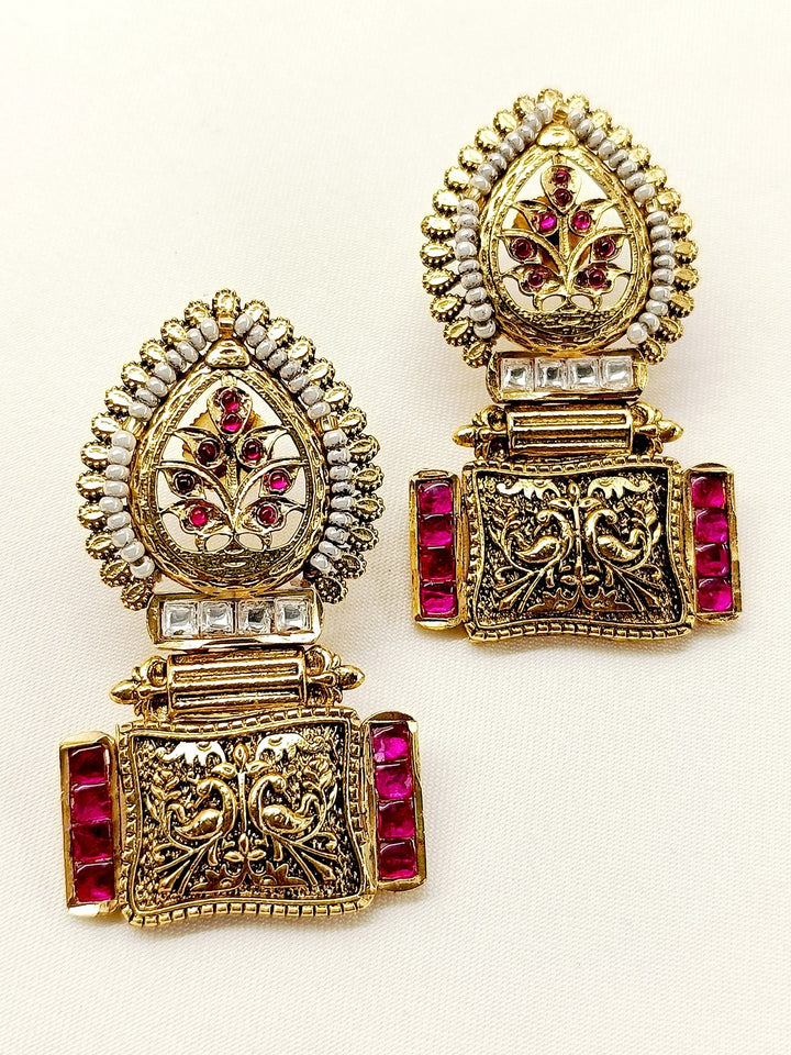 Kalash Maroon Boutique Earrings