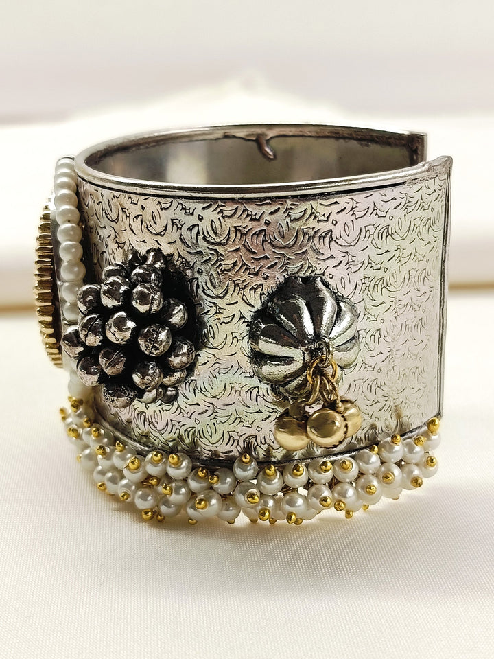 Yatika White Oxidized Bracelet
