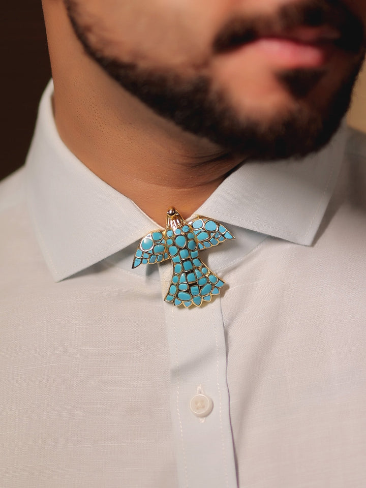 Shaurman Firozi Men's Eagle Collar Brooch