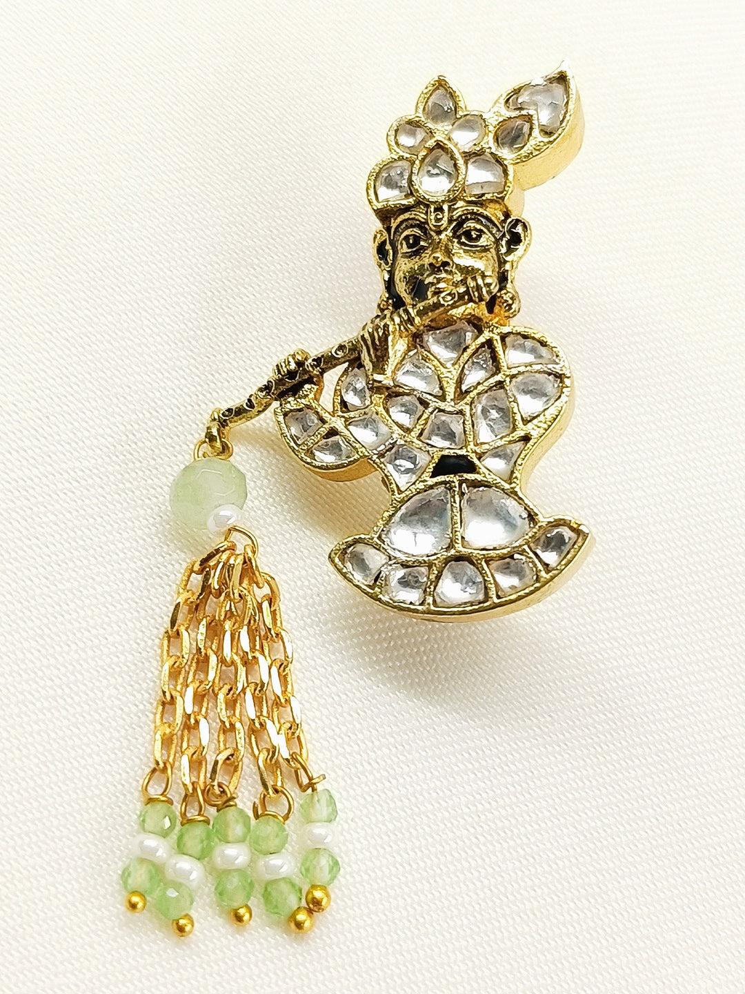 Kalpit White Krishna Ji Brooch