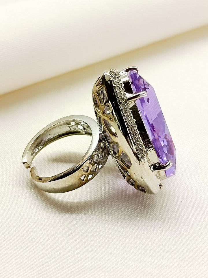 Akshatha Lavender American Diamond Finger Ring