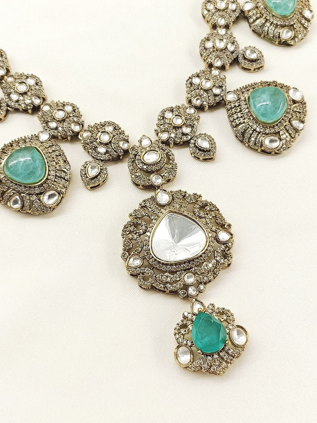 Rishi Mint Green Victorian Groom Neckpiece