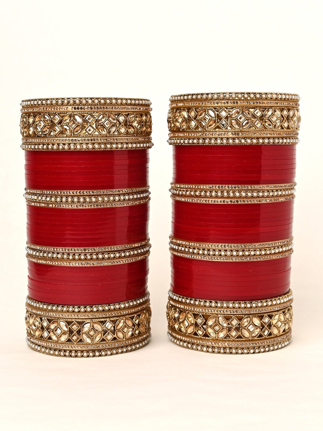 Haani Traditional Maroon Bangle With Copper Stone Punjabi Chura