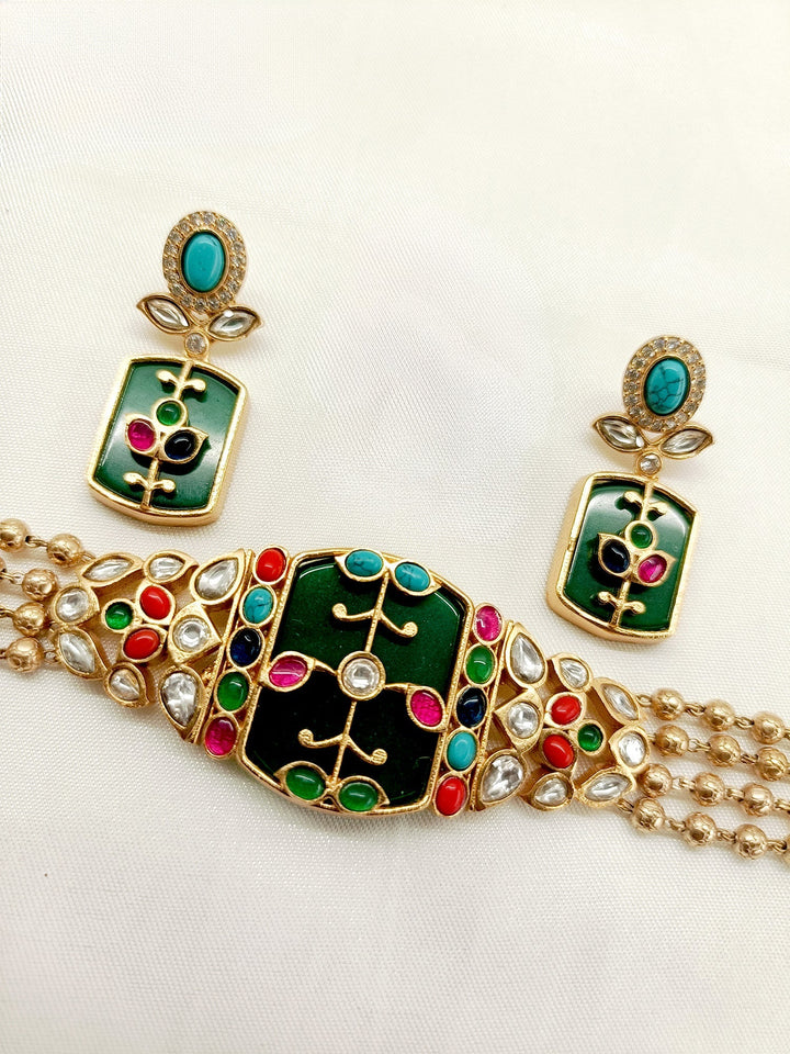 Dimpy Multi Colour Kundan Choker Set