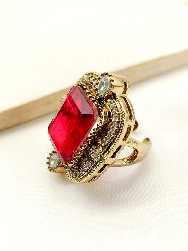 Sharanya Ruby Victorian Finger Ring