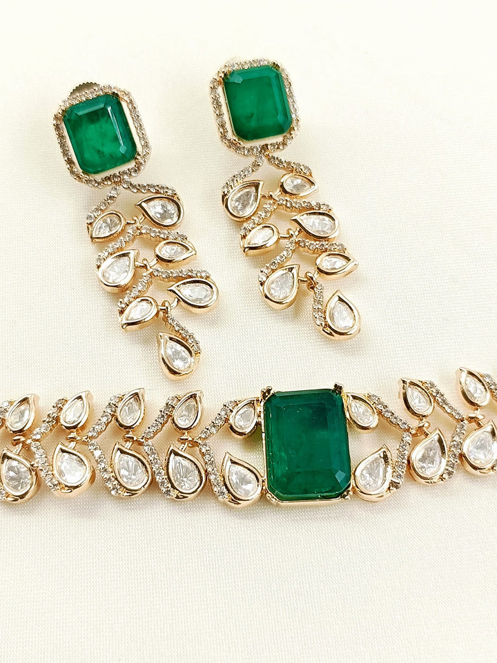 Jasmeet Green Kundan Choker Set - Necklace