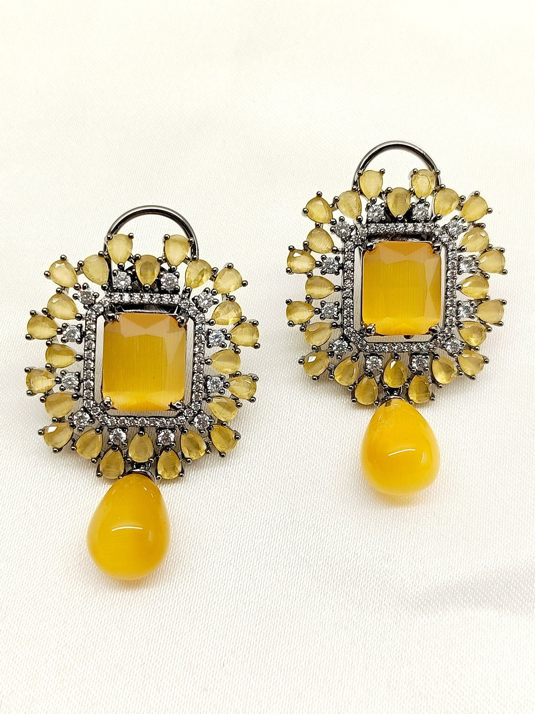 Ishrat Yellow Victorian Earrings