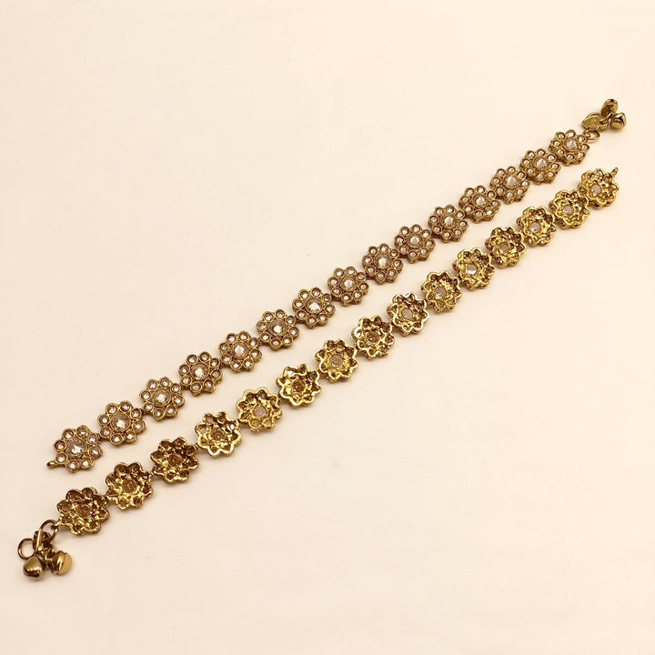 Umaa Copper Polki Floral Payal /Anklet