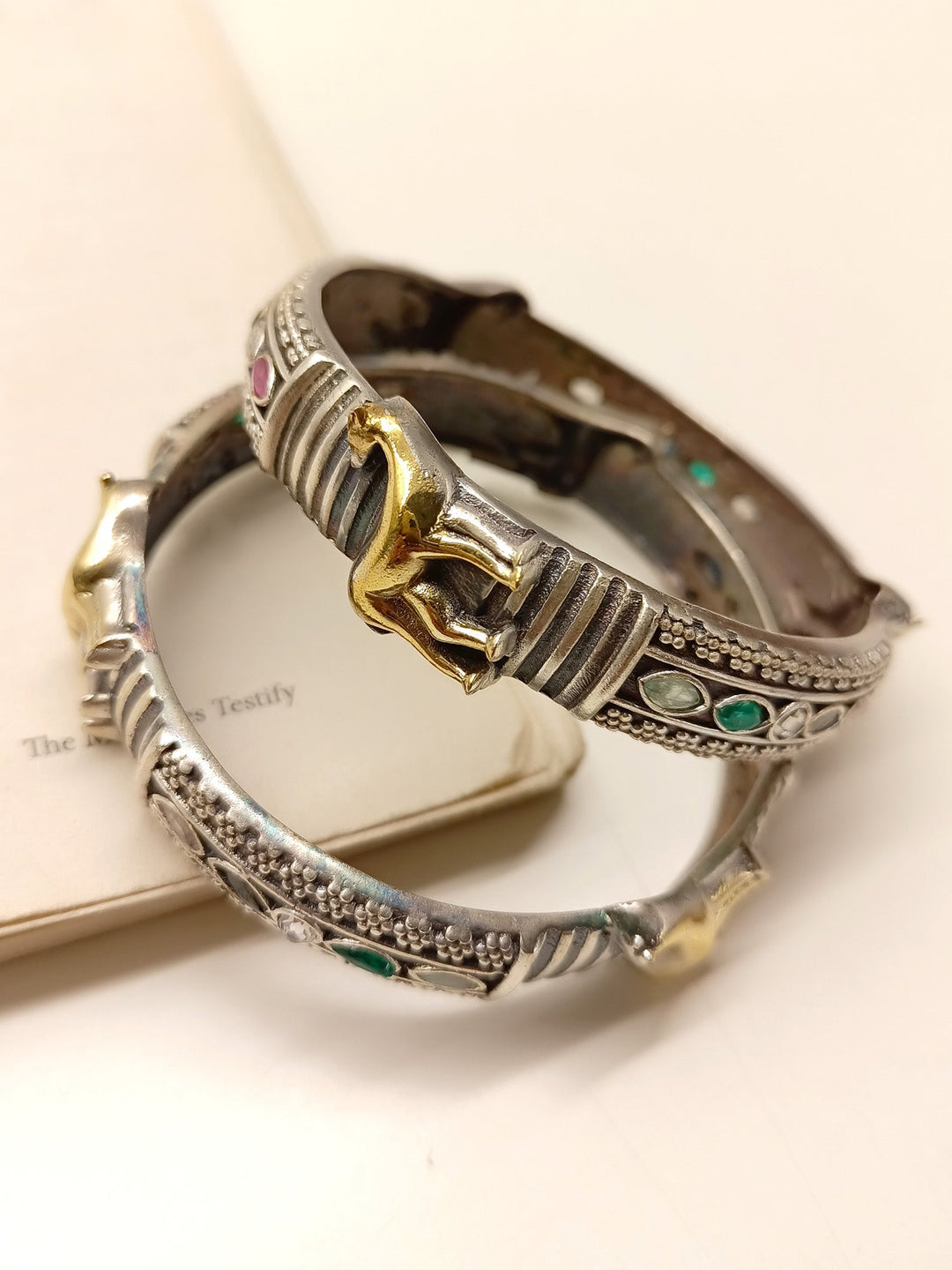 Sarika Multi Colour Deer Oxidized Bangle