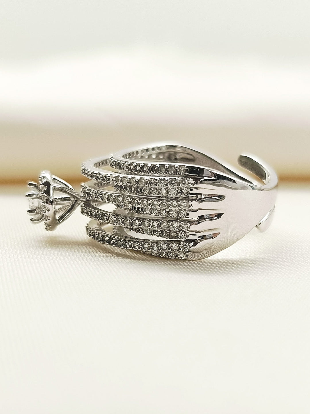 Chitrini White American Diamond Finger Ring