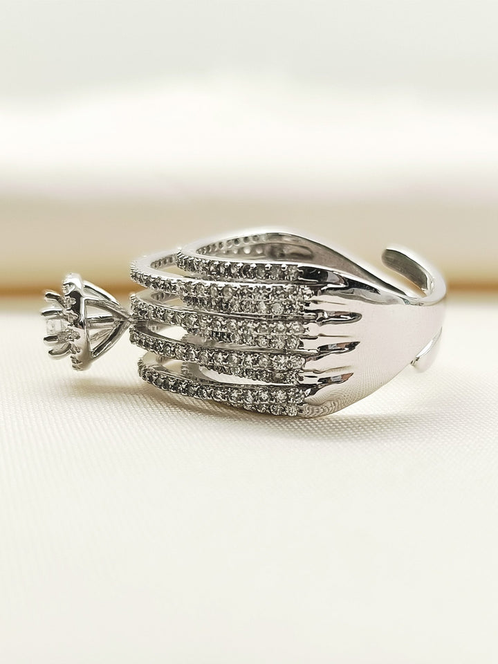 Chitrini White American Diamond Finger Ring