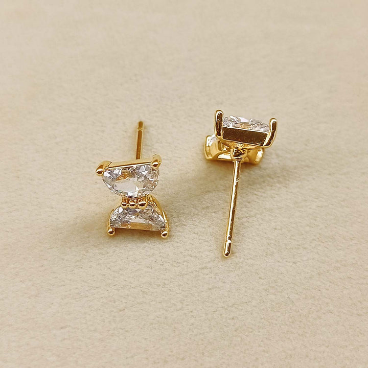 Mushtaq American Diamond Gold Plated Beautiful Studs