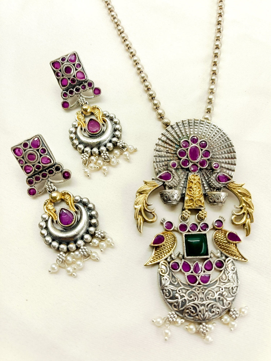 Fabiana R & G Oxidized Pendant Set