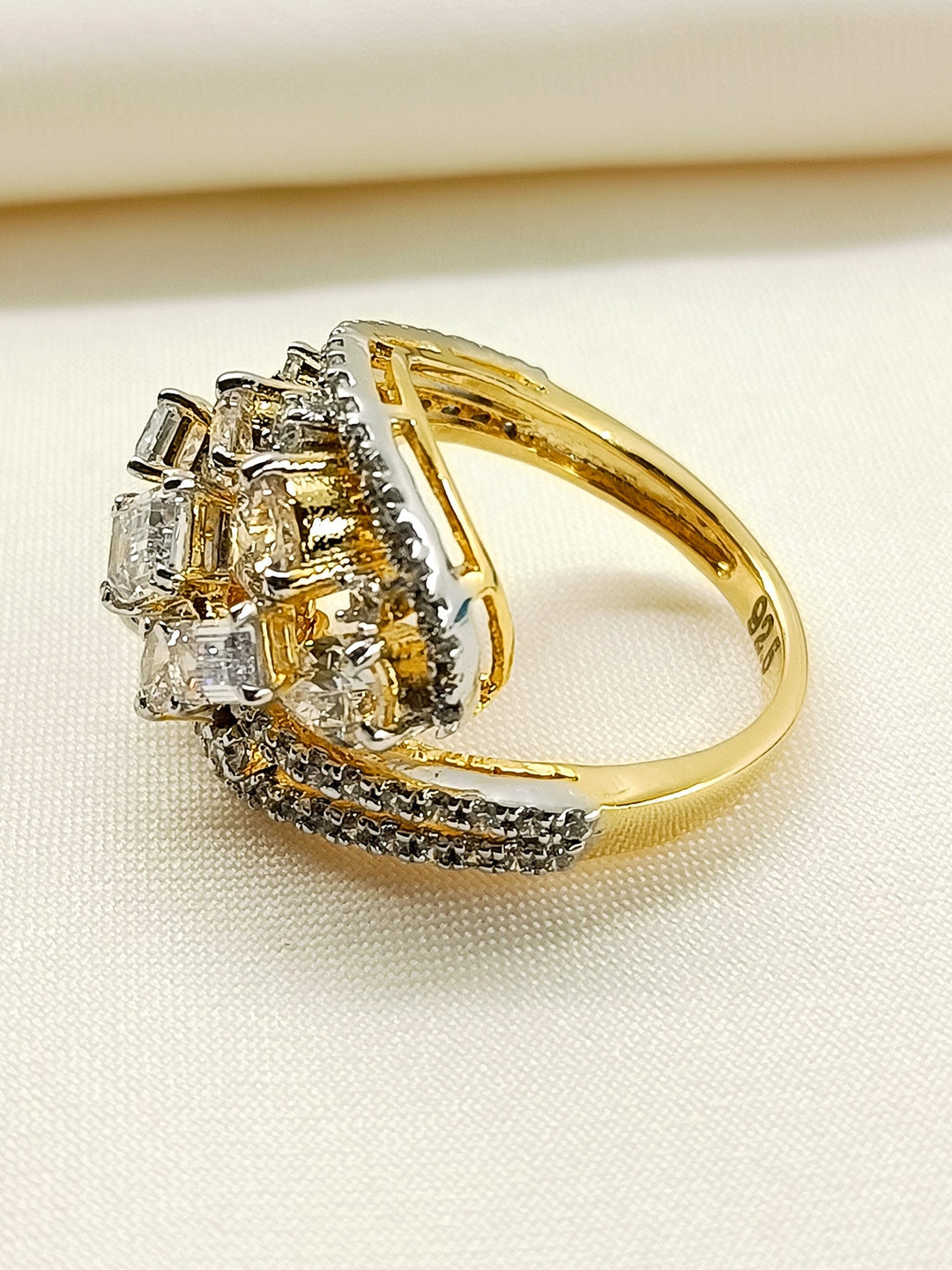Mukta 92.5 Silver Swarovski Stone Finger Ring