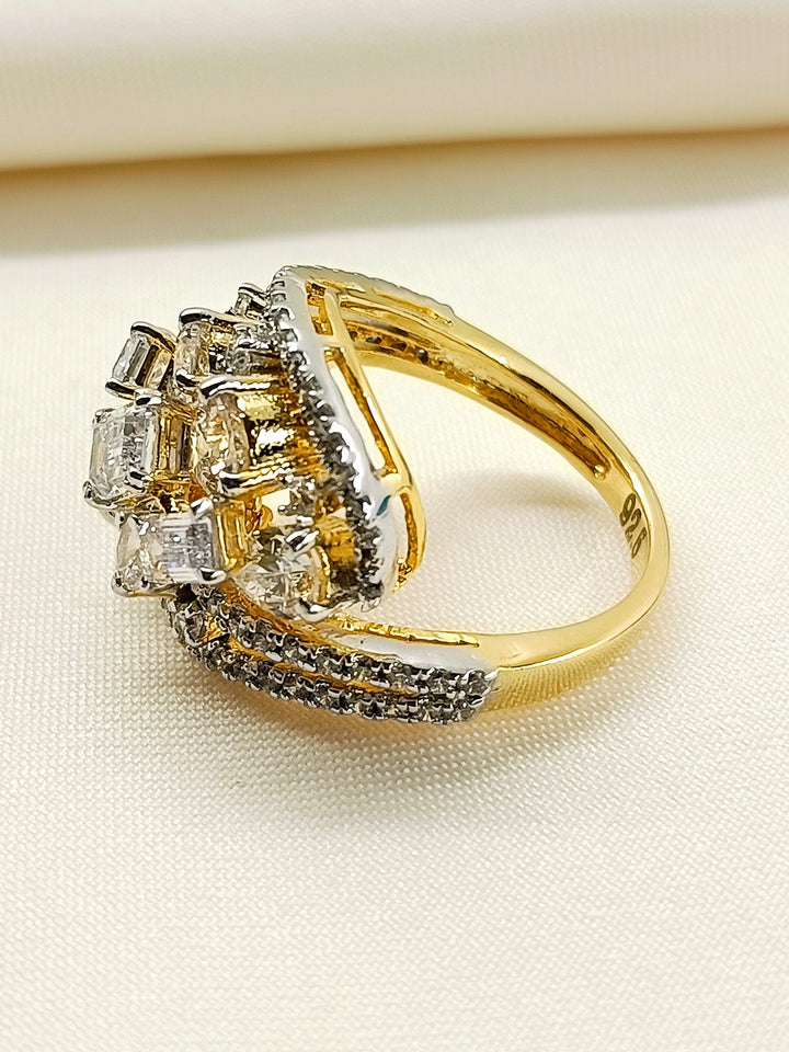 Mukta 92.5 Silver Swarovski Stone Finger Ring