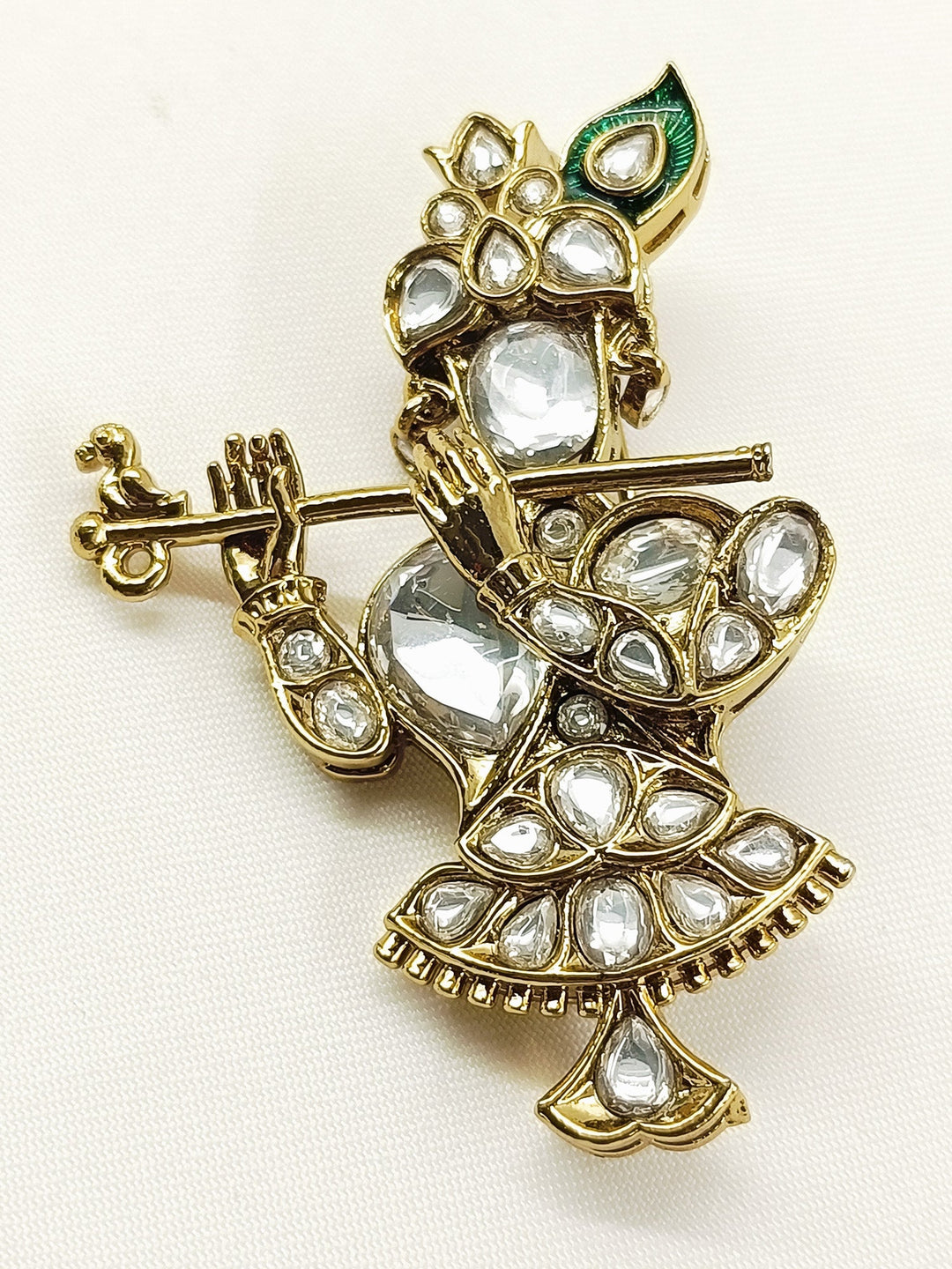 Dakshit White Krishna Ji Brooch