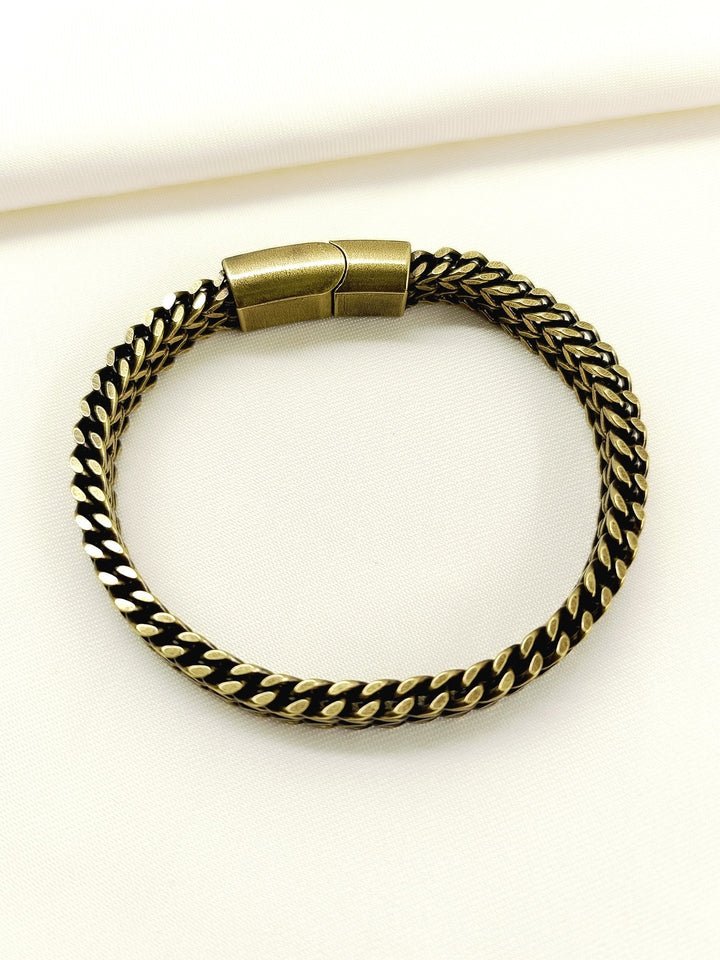 Zehaan Antique Gold Woven Herringbone Men&