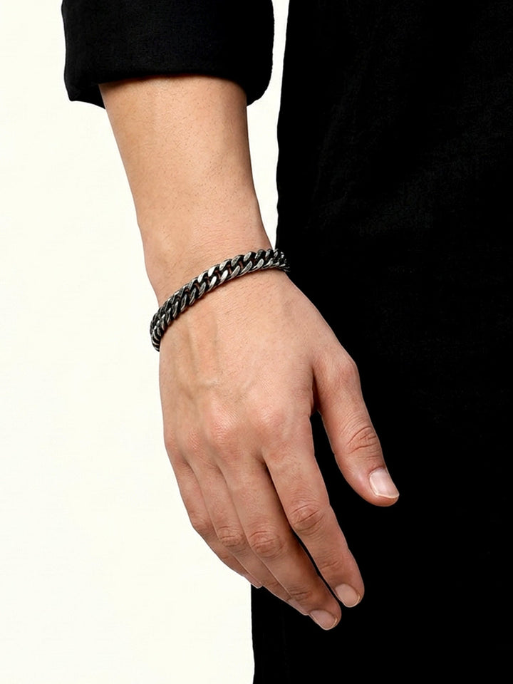 Viraj Oxidized Cuban Link Chain Men&