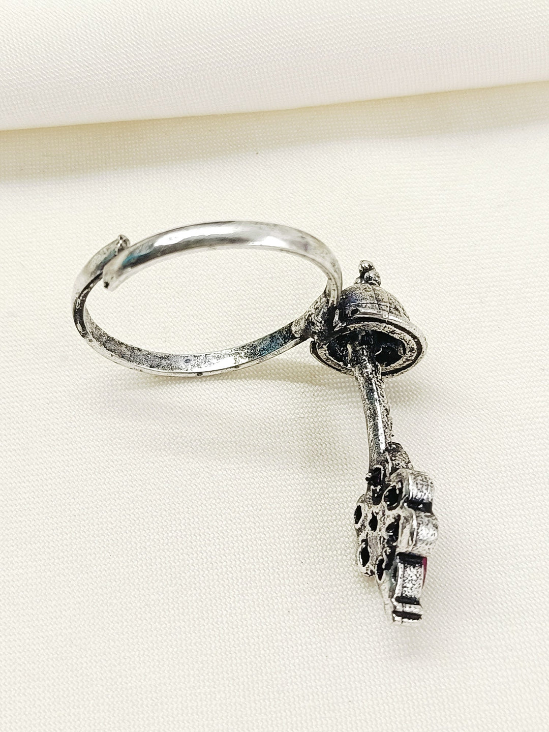 Isha Black Oxidized Finger Ring