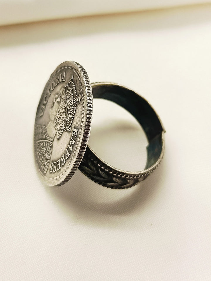 Deepak Plain Victoria Empress Coin Men's Ring