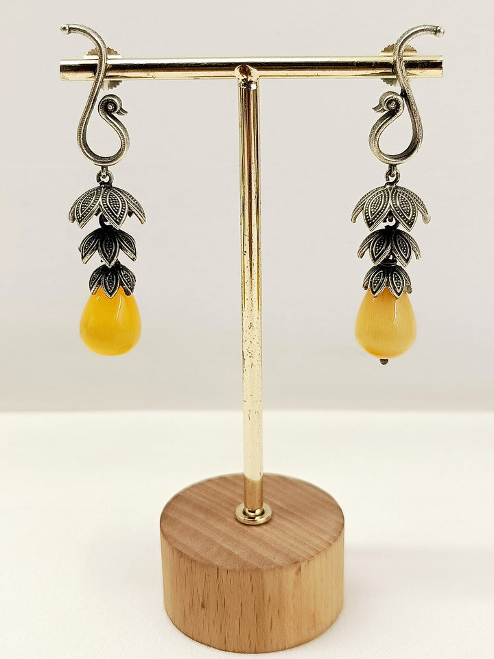 Abhilasha Yellow Oxidized Jhumki - Earrings Brass