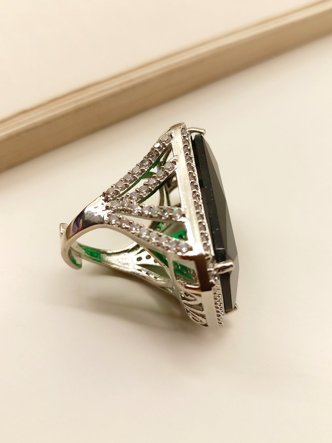 Samantha Green American Diamond Finger Ring