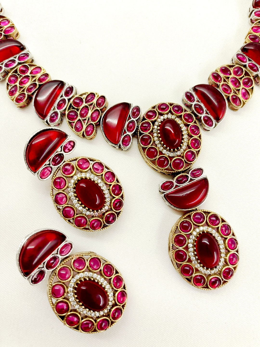 Aamisha Maroon Oxidized Necklace Set