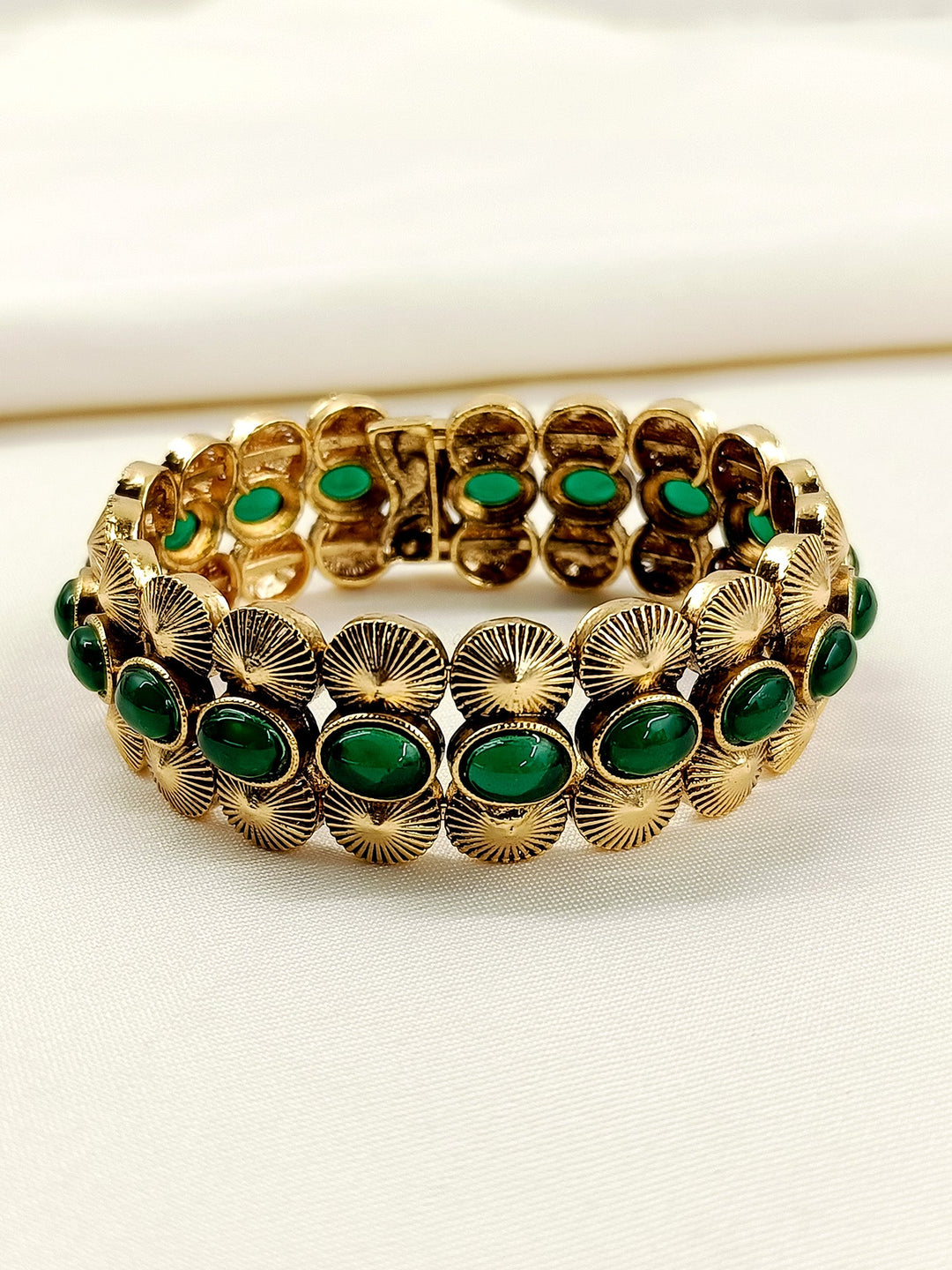 Mayurakshi Green Antique Bracelet