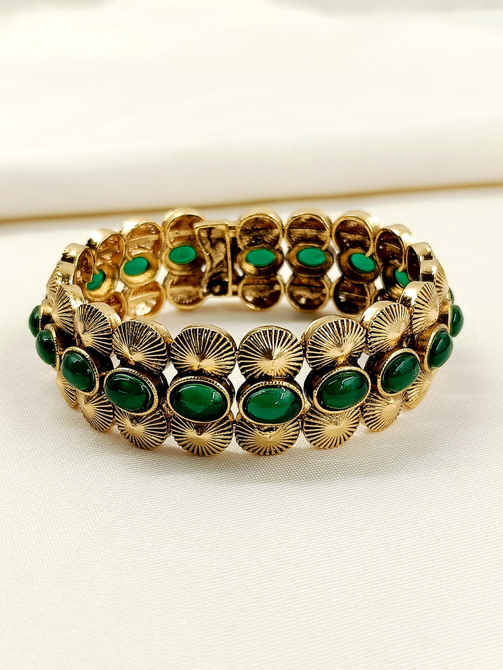 Mayurakshi Green Antique Bracelet