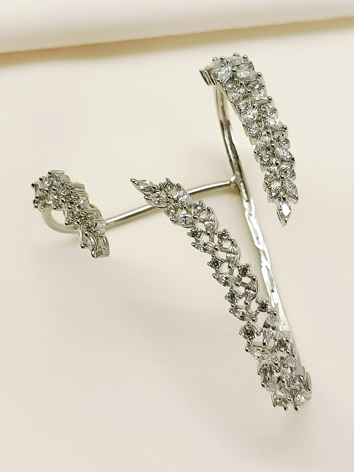 Zuri White American Diamond Palm Bracelet - Adjustable