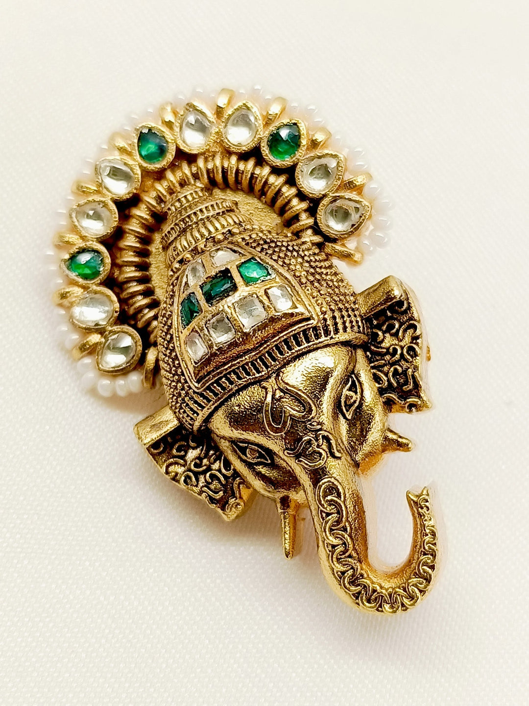 Mathani Green Ganesh Ji Brooche