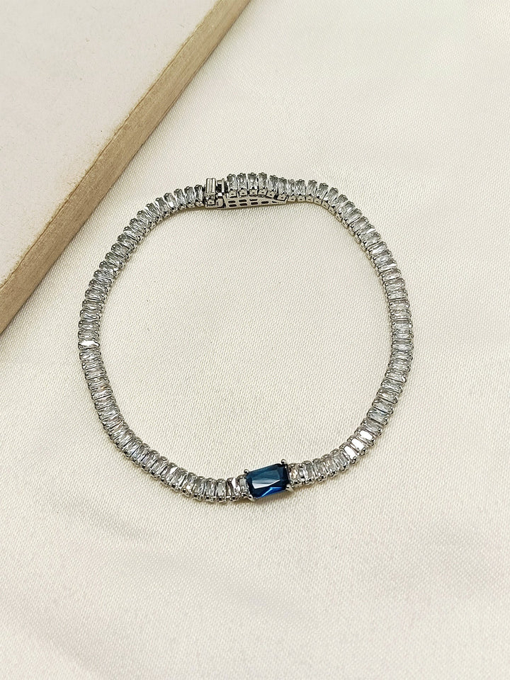 Nagozi Blue Sapphire American Diamond Bracelet