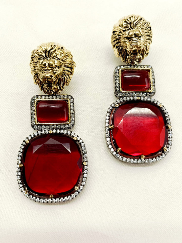 Amaris Maroon Victorian Earrings