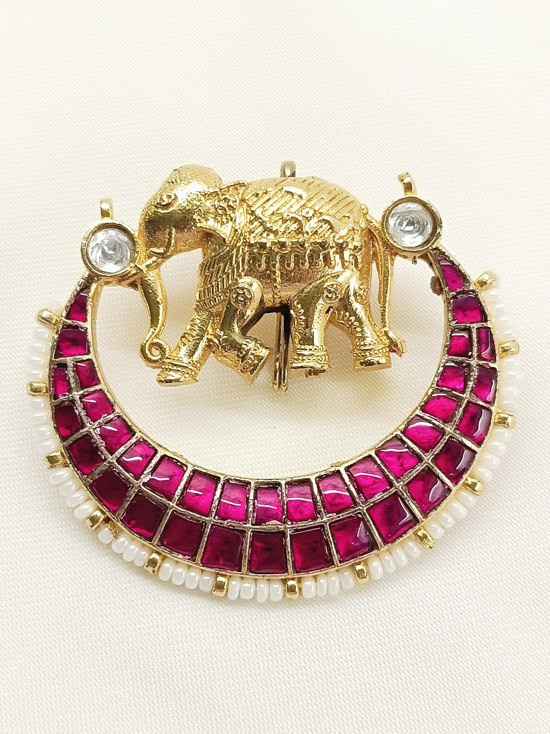 Ishaan Ruby Elephant Brooch