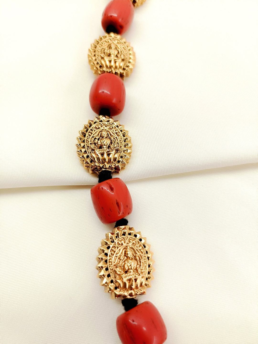 Atkarsh Coral Nandi Beads Neckpiece