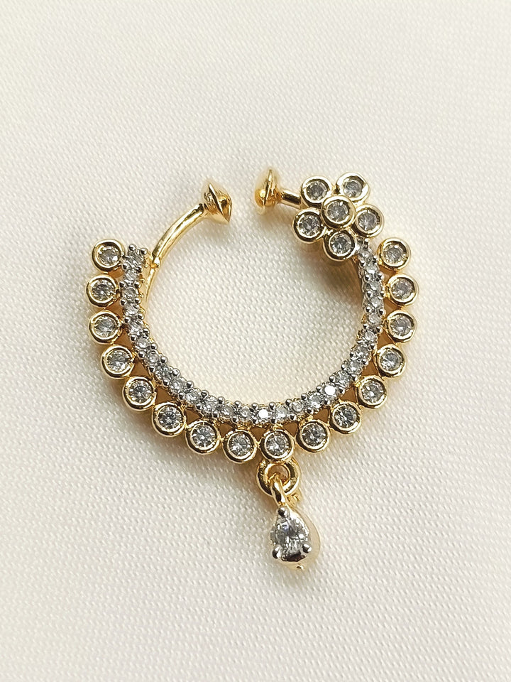 Eshita White American Diamond Nath