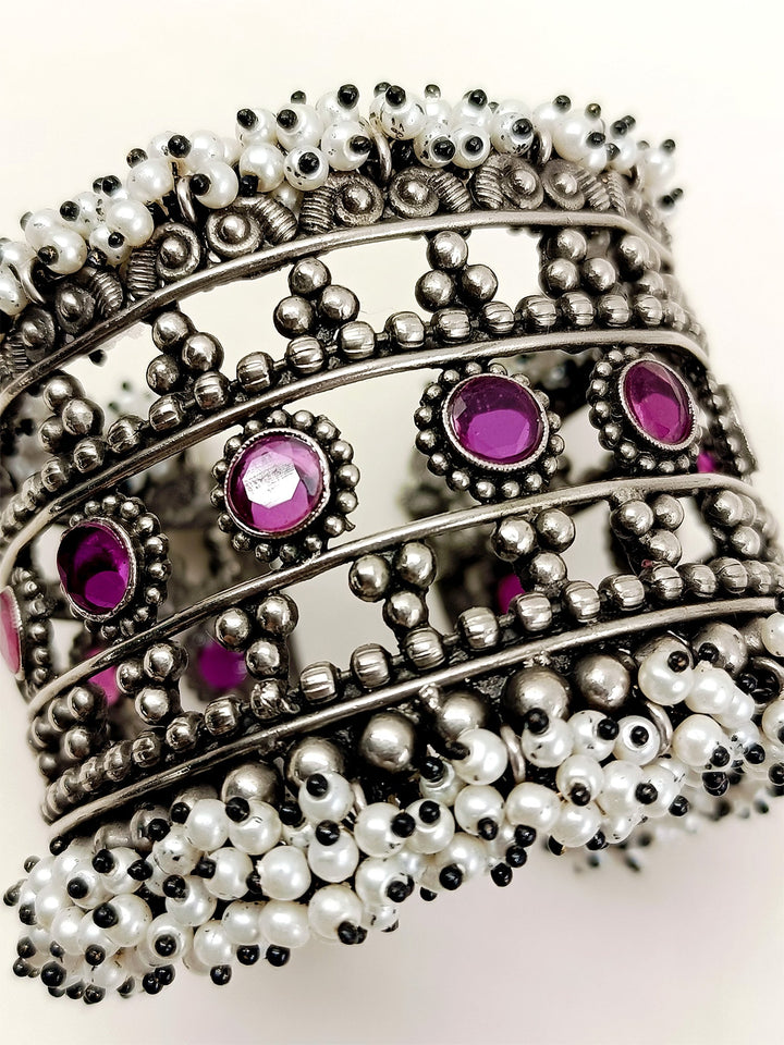 Arina Ruby Oxidized Bracelet