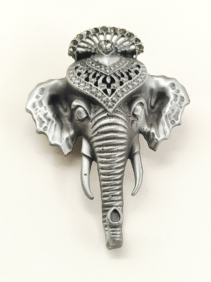 Devish Grey Elephant Men's Brooch
