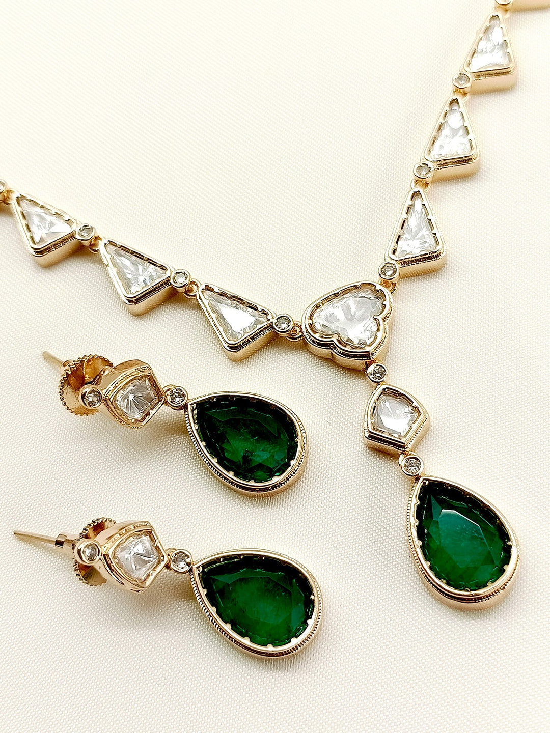 Daisy Green Kundan Necklace Set