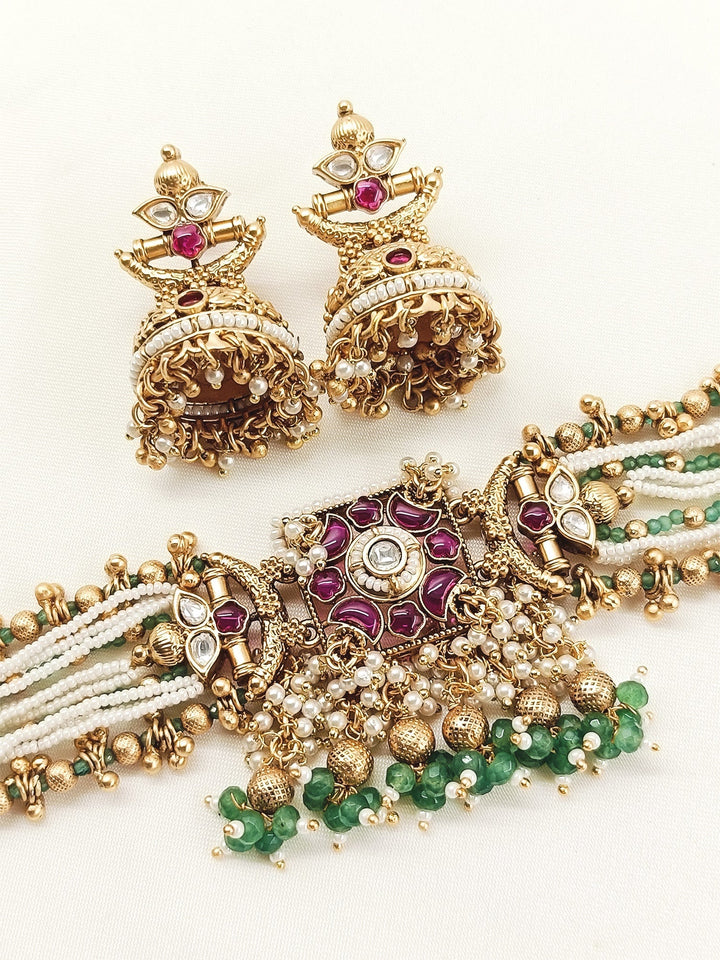 Gahana R&G Antique Choker Set