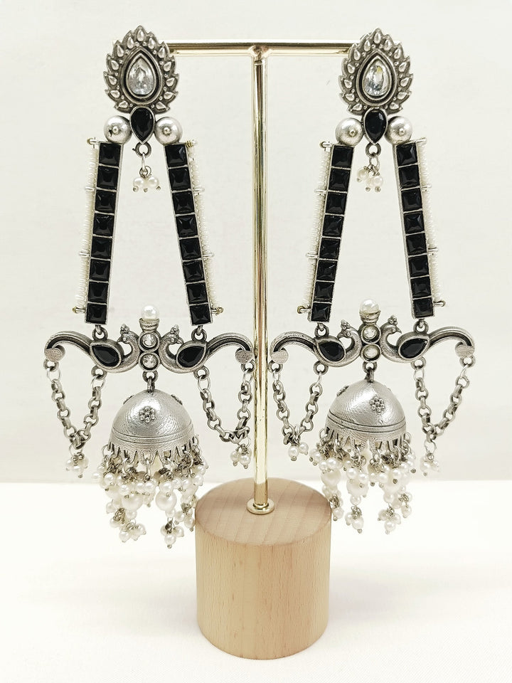 Zahra Black Oxidized Jhumki