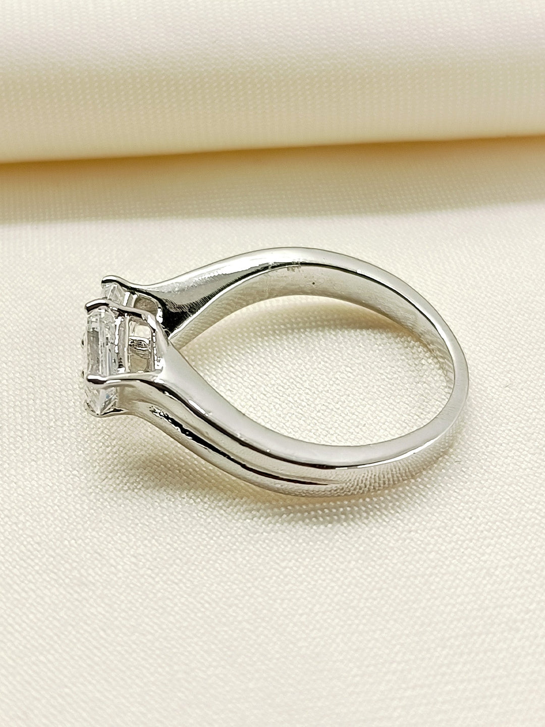 Indira 92.5 Silver Swarovski Stone Finger Ring