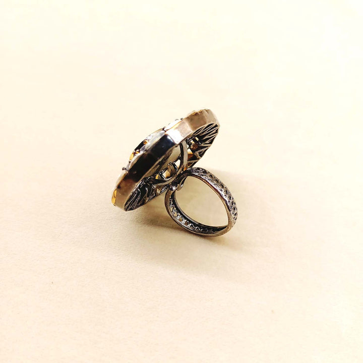 Indumati Diamond Gold & Rhodium Plated Victorian Ring