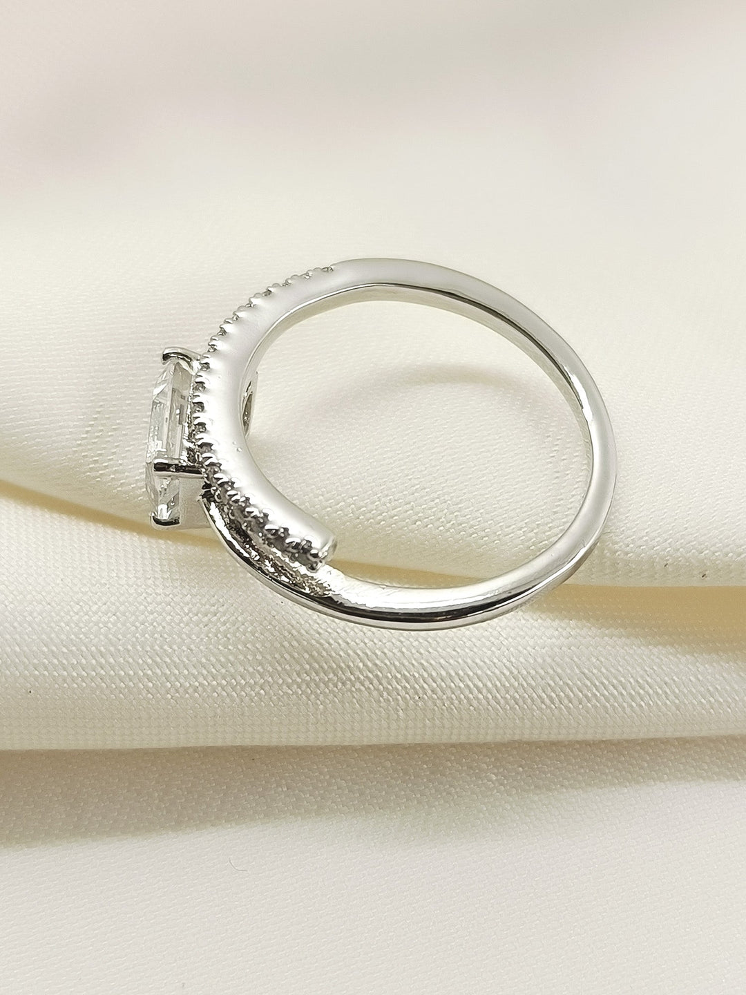 Marziya 92.5 Silver Swarovski Stone Finger Ring