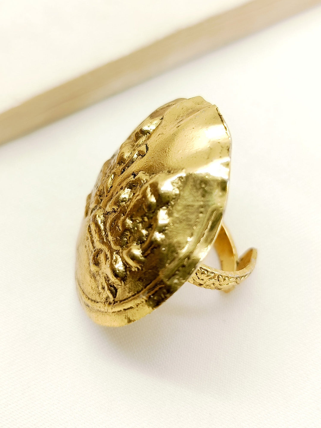 Swarna Golden Tribal Finger Ring