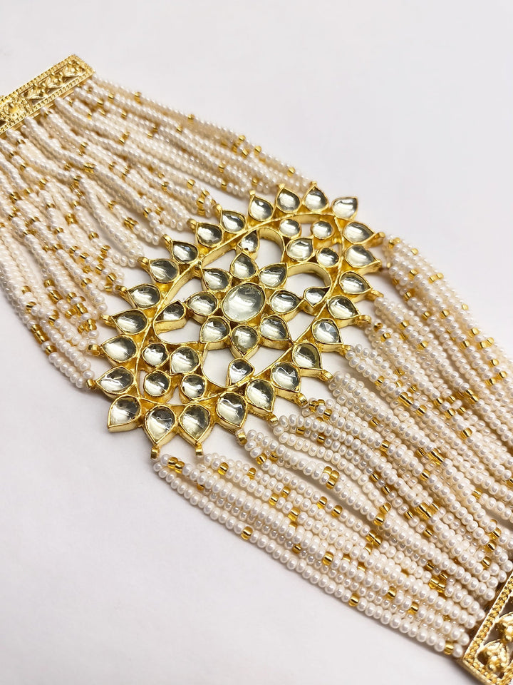 Geena Pachi Kundan Pearl Bracelet