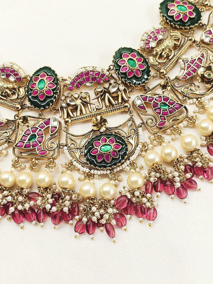 Aakanksha Multi Colour Kundan Necklace Set